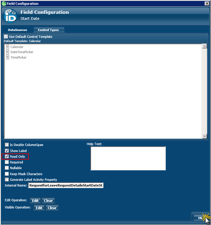 Set field to read only