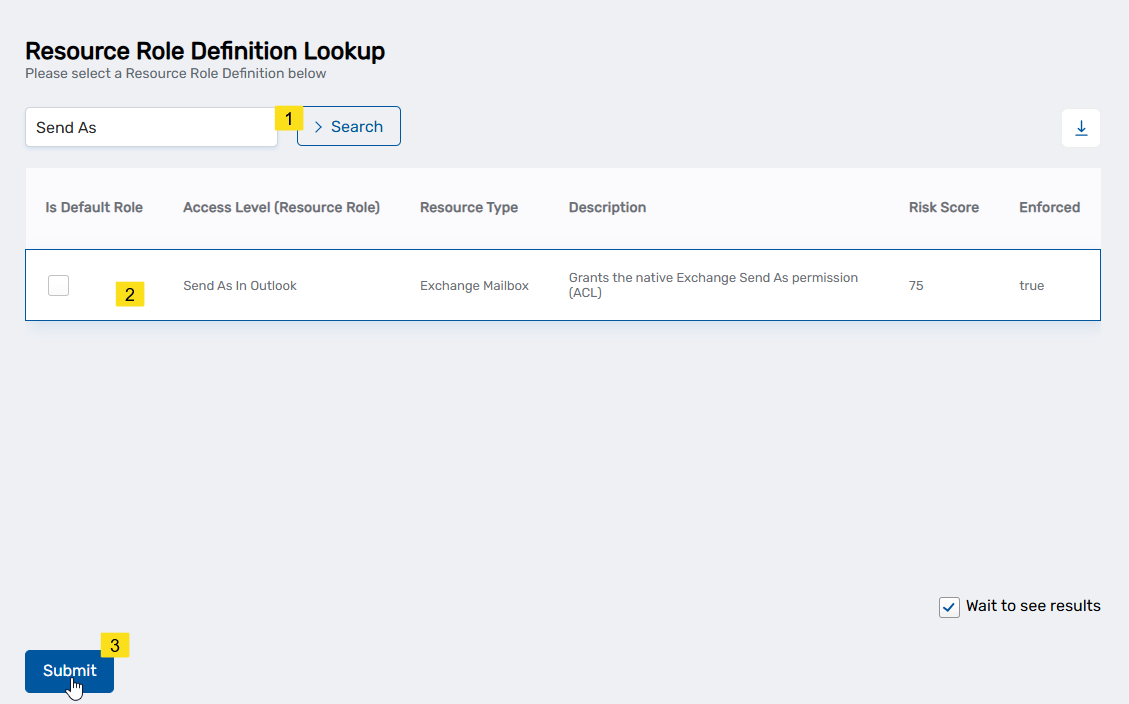 Select Access Level to exclude
