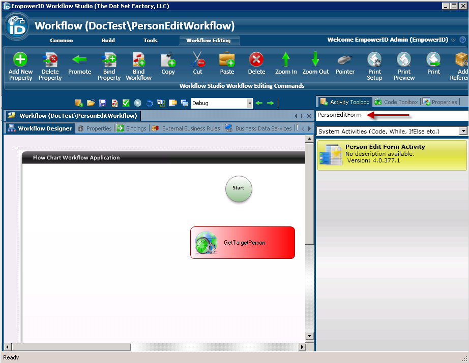 Activity toolbox person edit form activity search