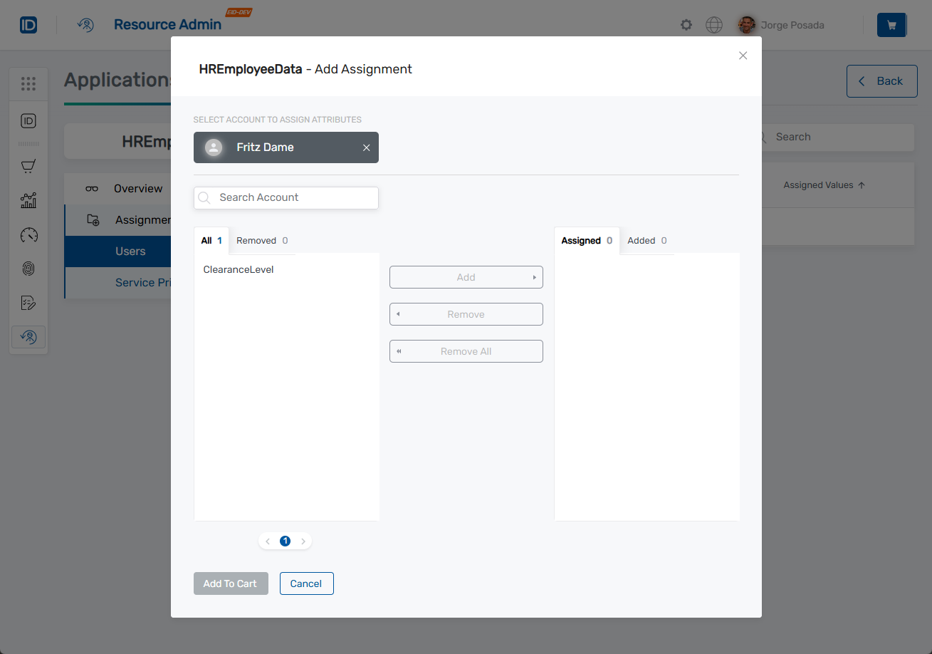 Add Attribute Assignment Modal