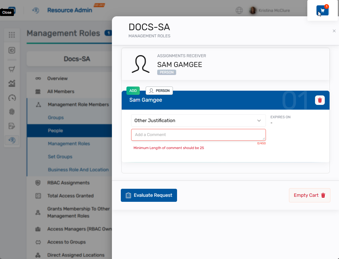 Shopping Cart Interface