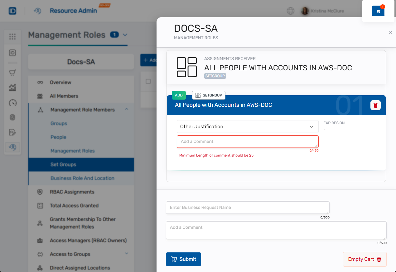 Shopping Cart Interface