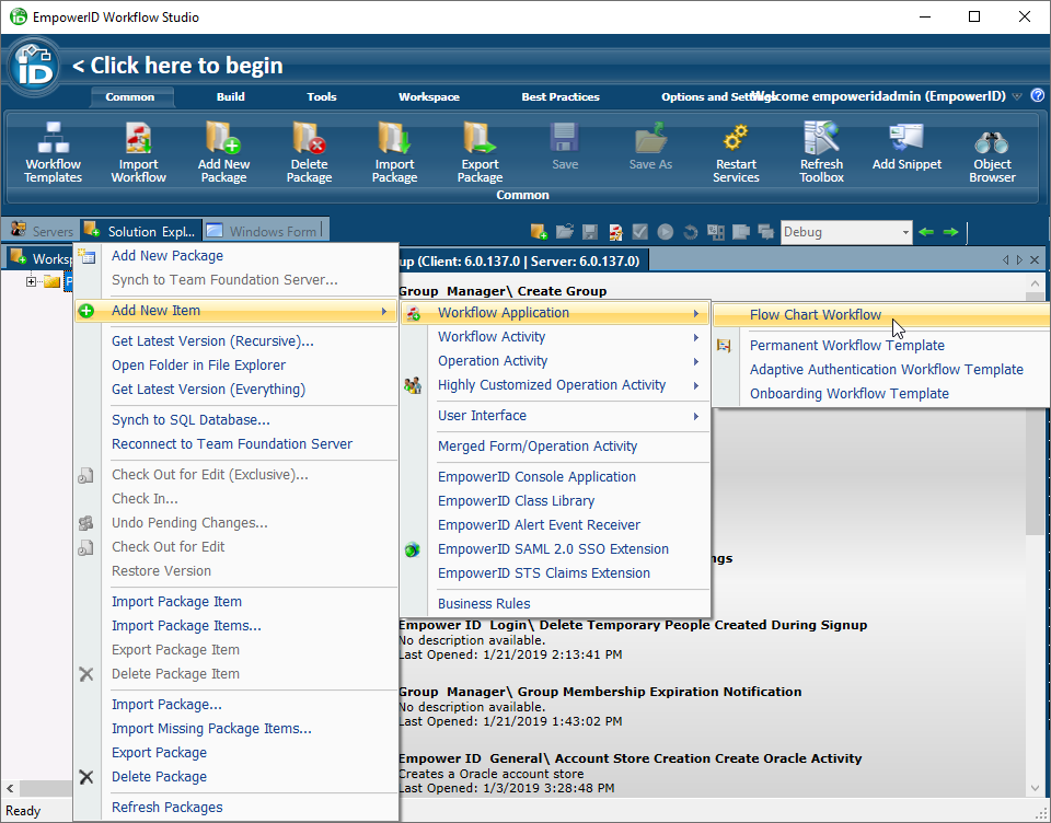 Create flow chart workflow