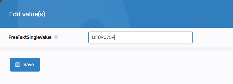 Single-Free Text Configuration