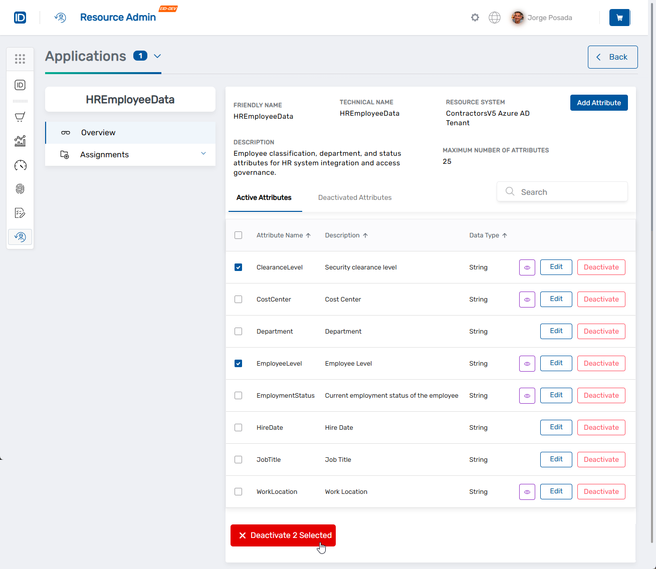 Attribute Deactivate Selected Button
