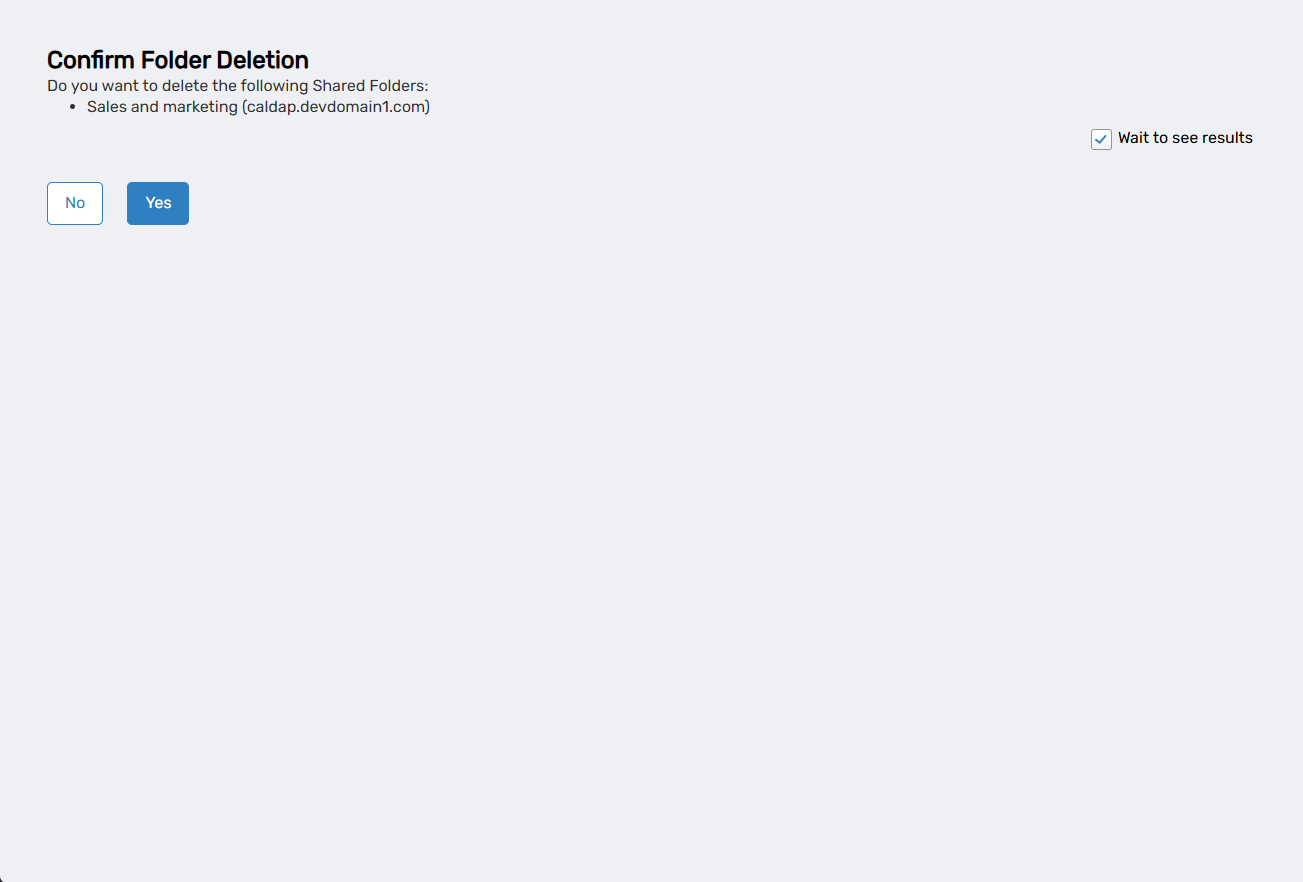 Confirm Delete Shared Folder