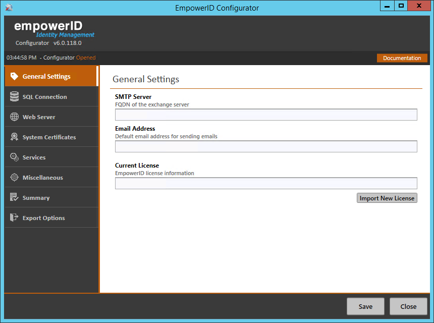 EmpowerID Configurator General Settings
