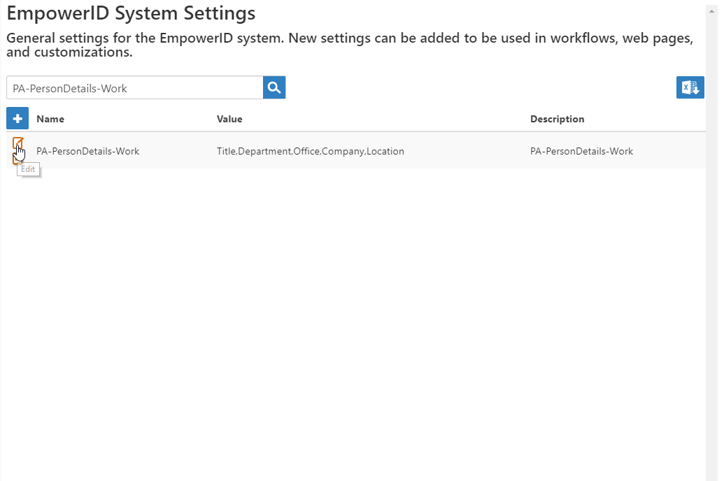 EmpowerID system setting PA-PersonDetails-Work