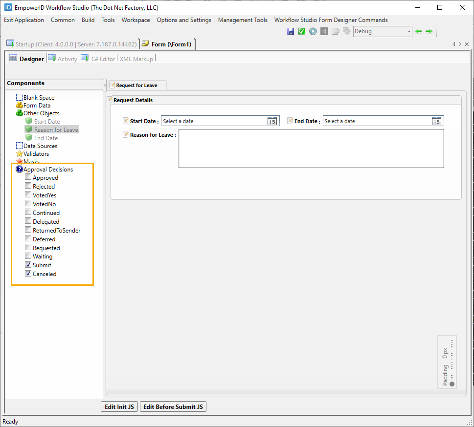 Form Approval Decisions