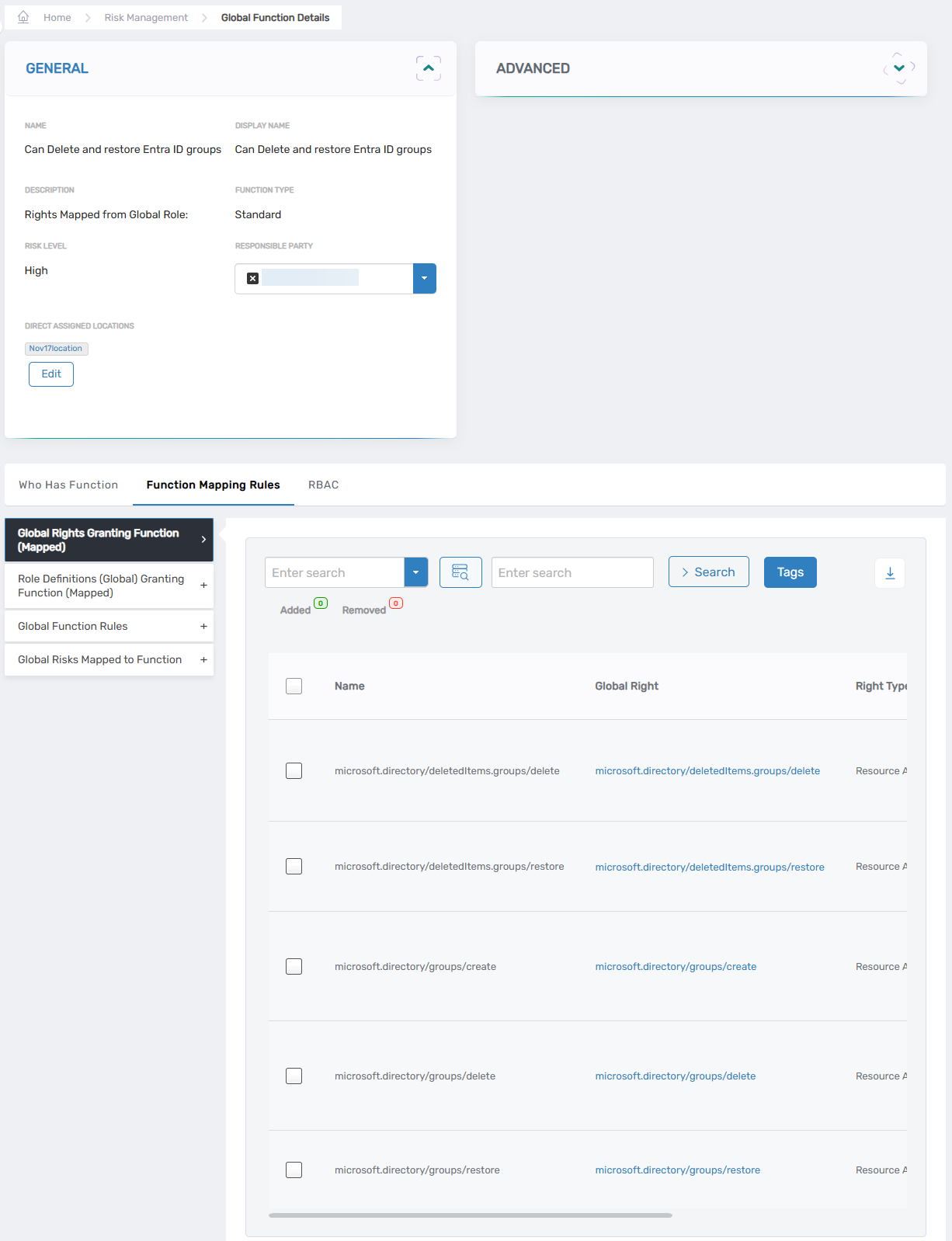 Figure 4: Global Function Mapping Rules