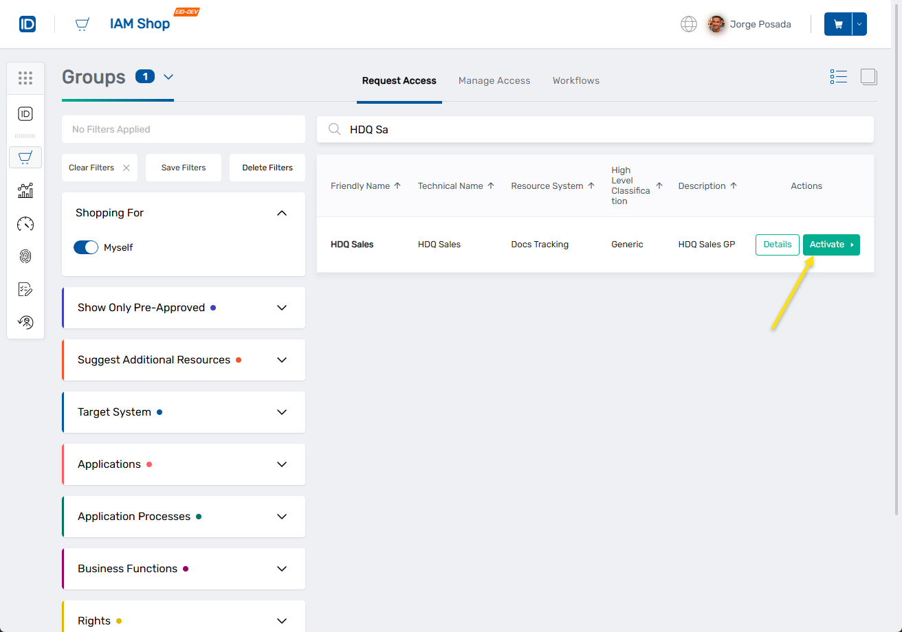 Preapproved User Activate View