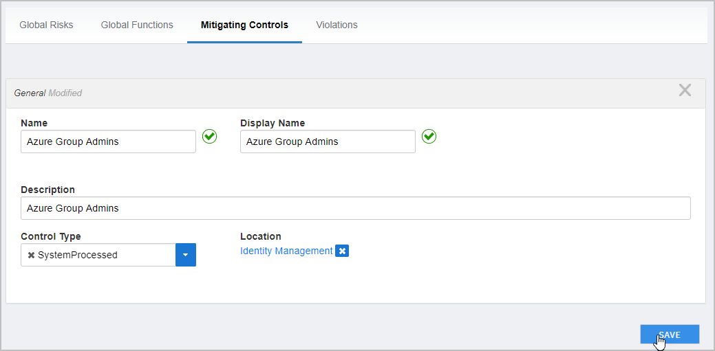 Save Mitigating Control