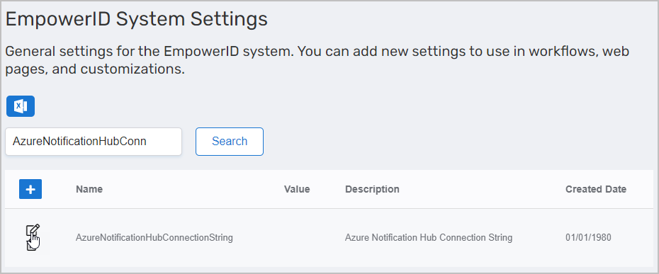 Edit Azure Notification Hub Connection String