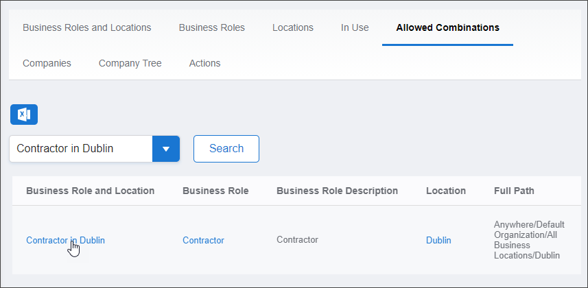 Business Role and Location Link