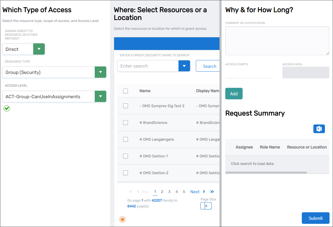 Grant Actor Access Page