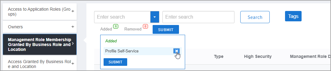 Remove Management Role Before Submit