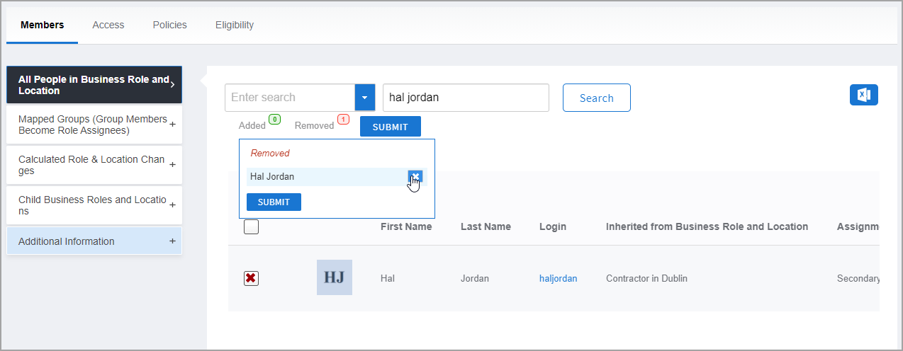 Cancel Person Removal