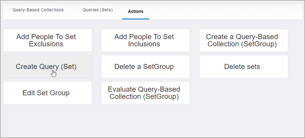 Create Query (Set) Action