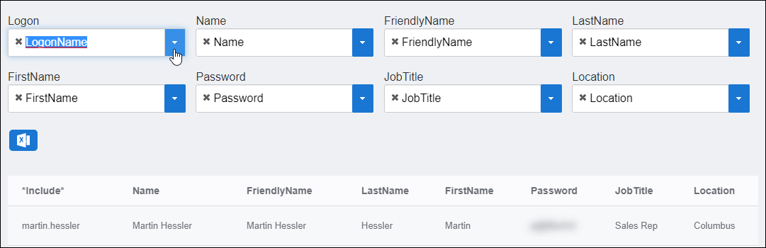 Field mapping example