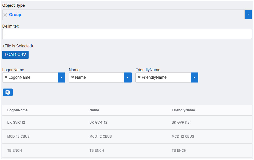 CSV data loaded into workflow form