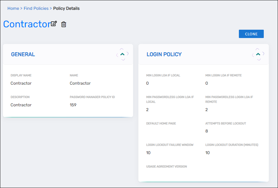 Policy View Page