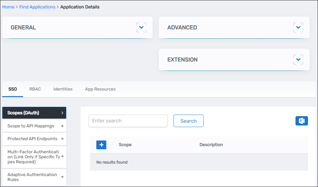 Scopes OAuth accordion