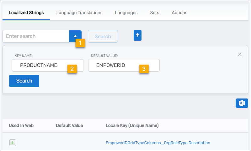 Advanced search settings