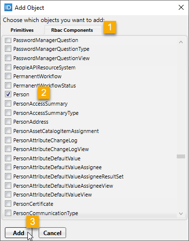 Add Person component