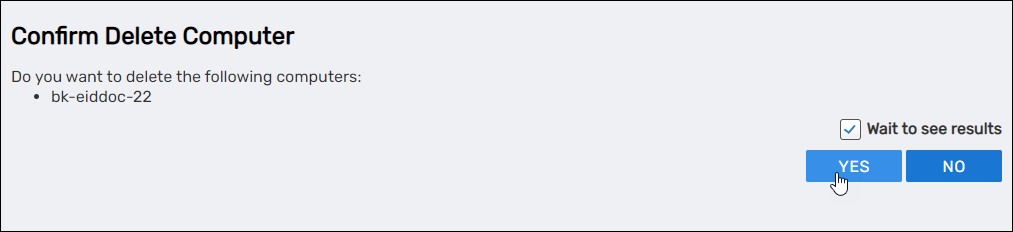 Confirmation dialog for computer deletion