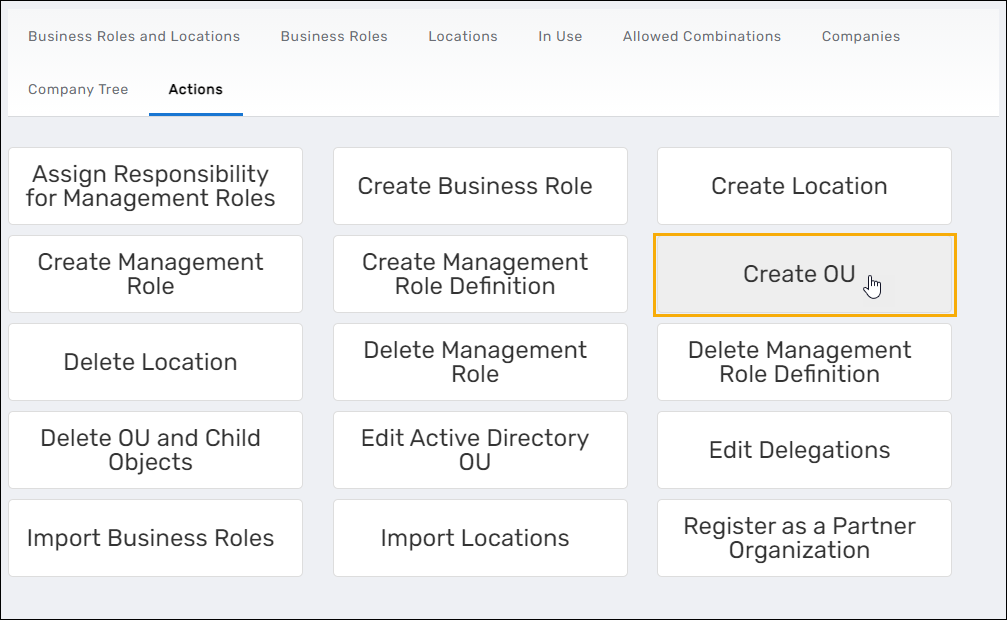 Create OU Action