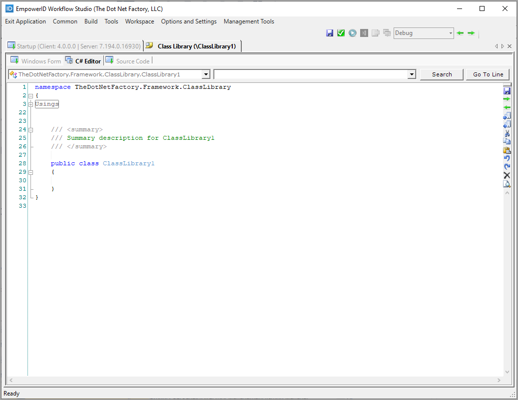 Class library editor