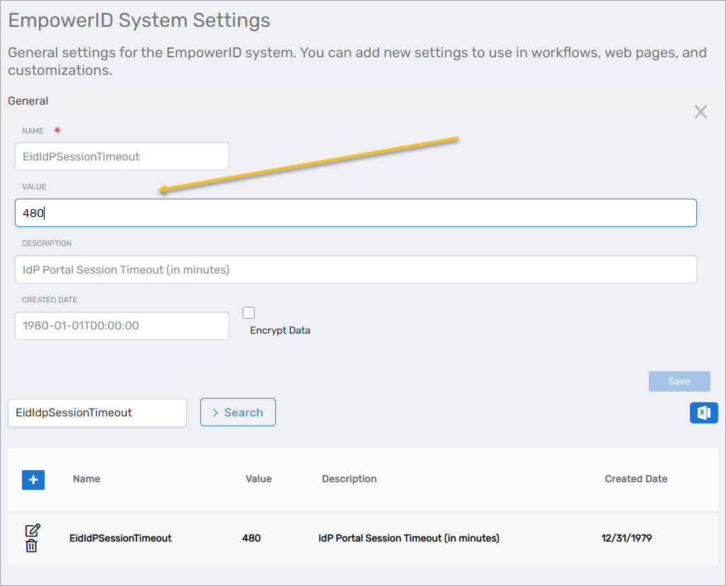 Update Session Timeout Value