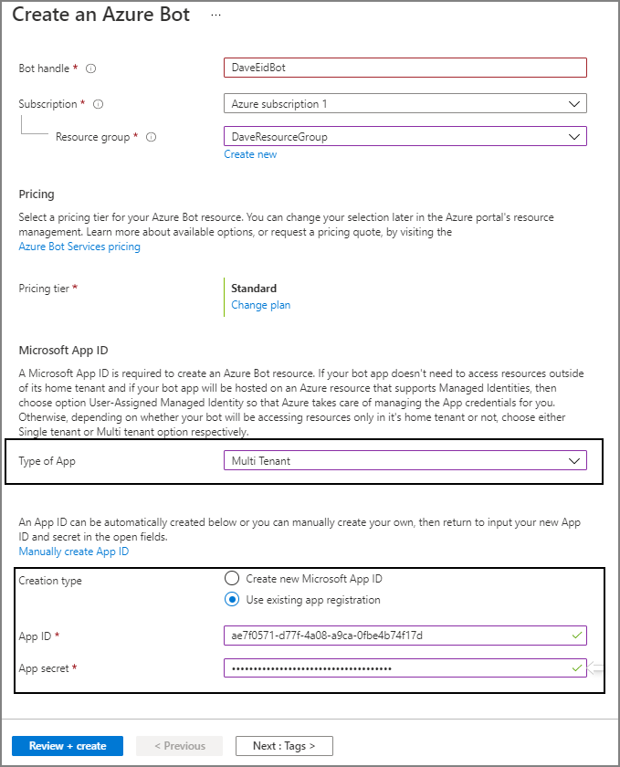 Bot Creation Details