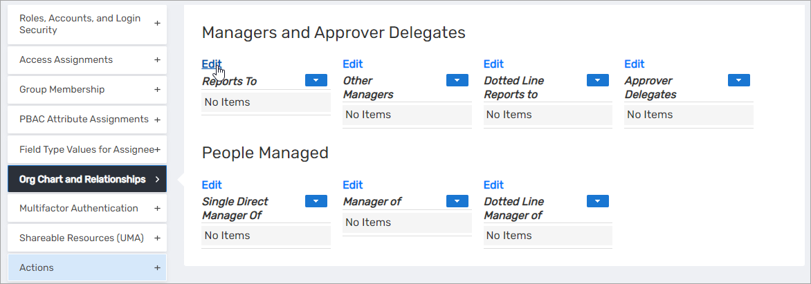 Edit Reports To relationship