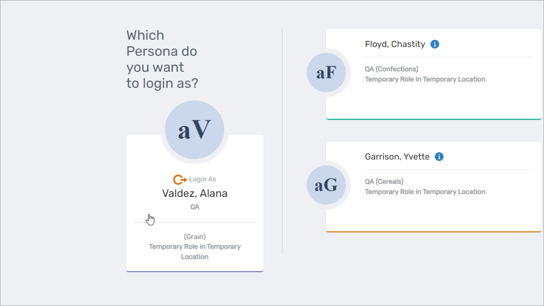 Select persona at login