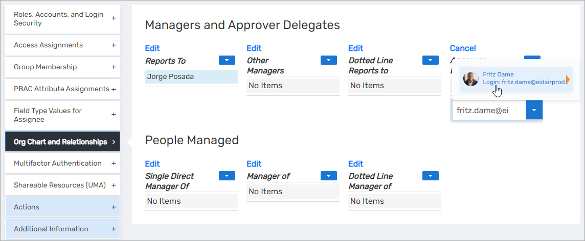 Select Approver Delegate
