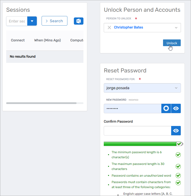 Unlock Person widget