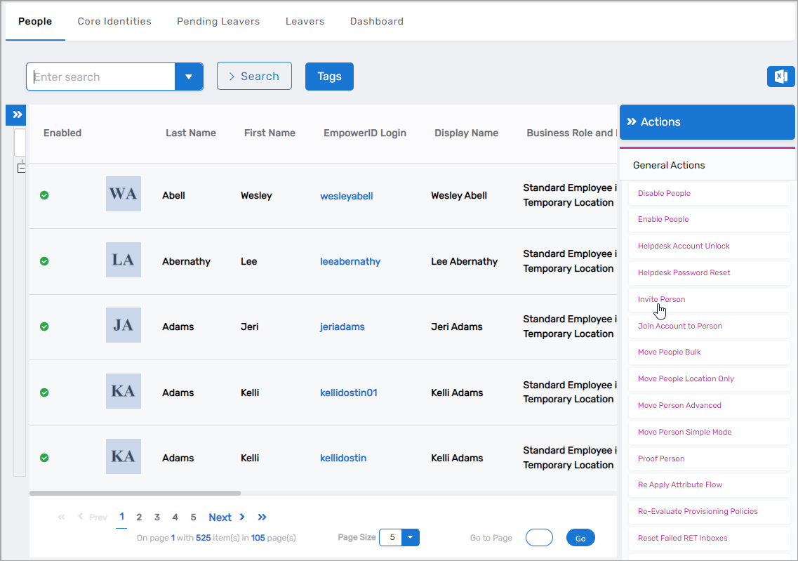Invite Person action