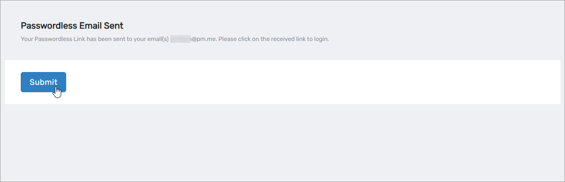 Email sent confirmation