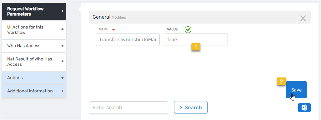 Set parameter value to true