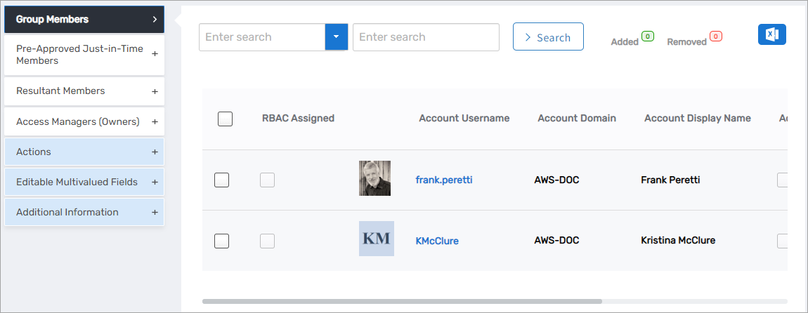Group Members accordion showing current members