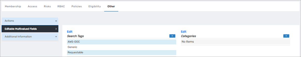 Other subtab with additional metadata