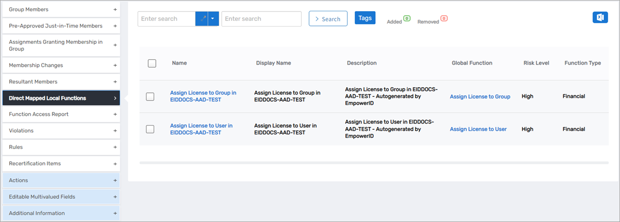 Direct Mapped Local Functions accordion