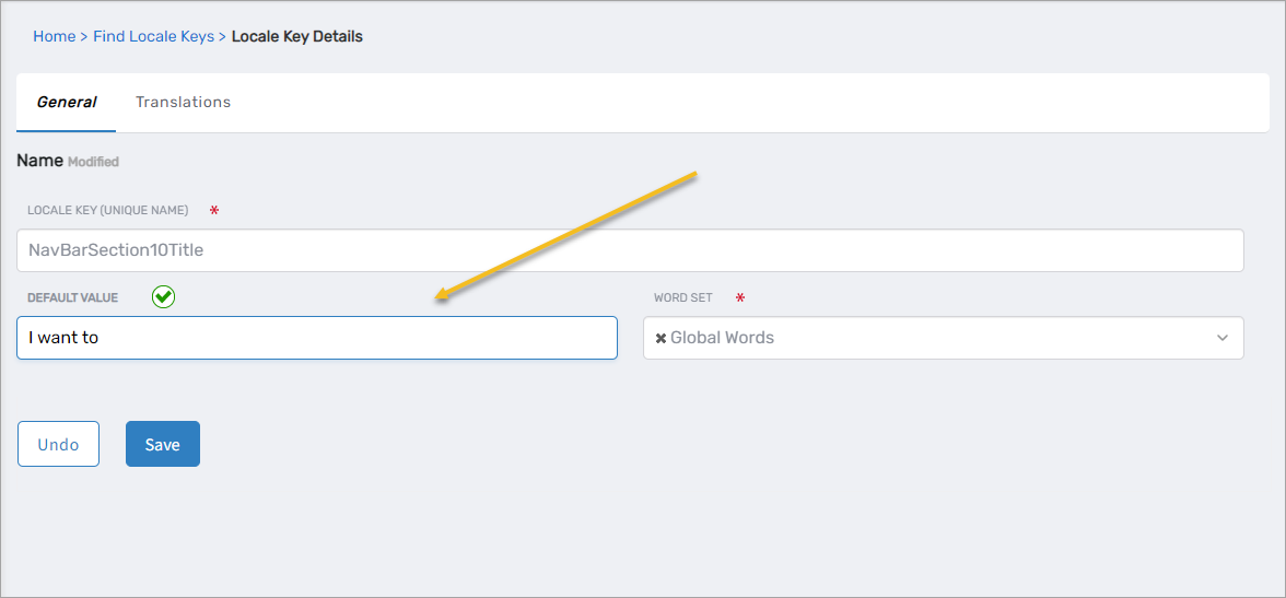 Change default value