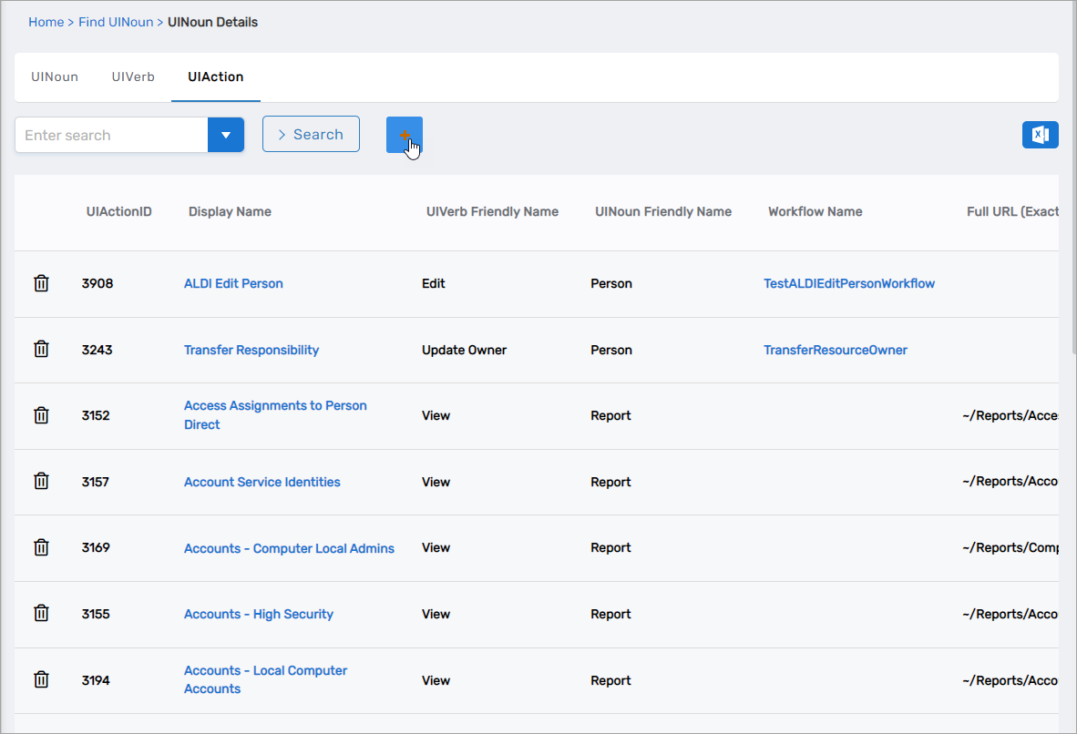 Create New UIAction button