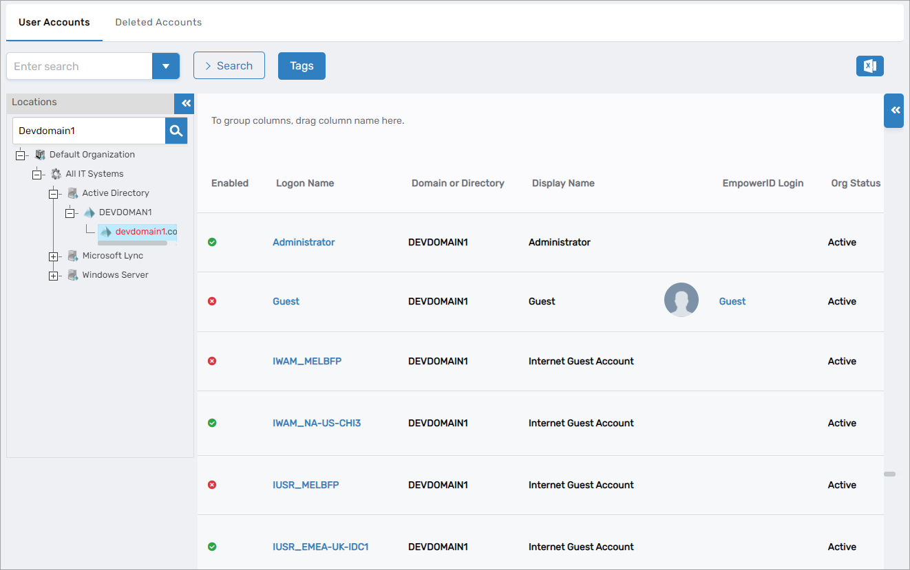 Location tree search