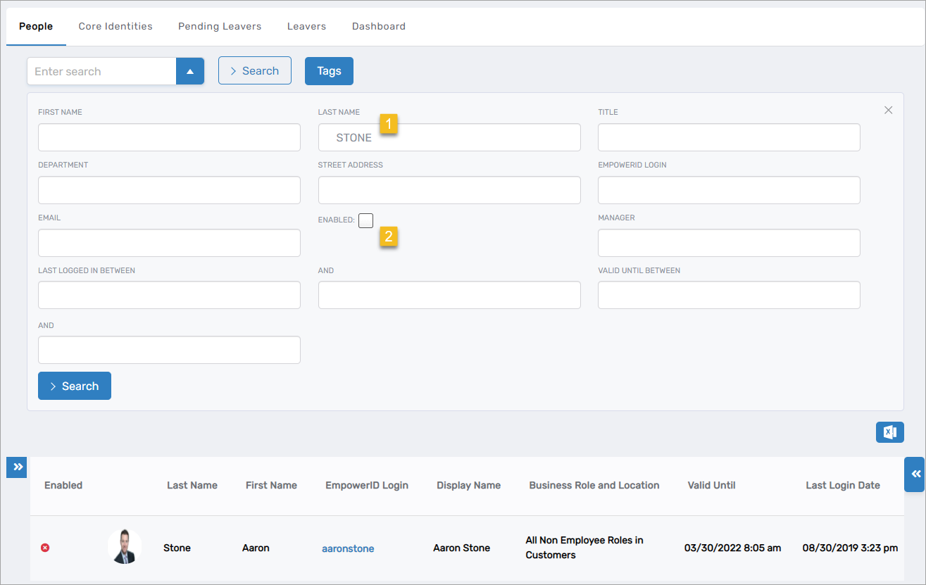 Advanced search with multiple criteria