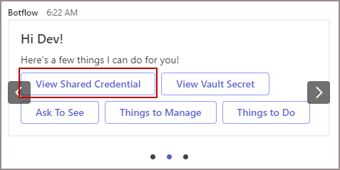 View Shared Credential Button