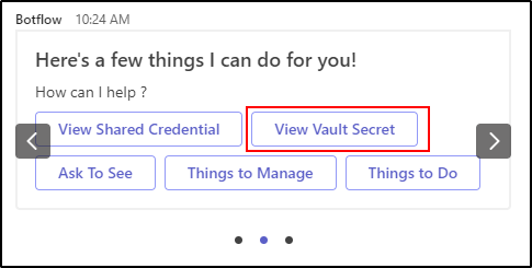 View Vault Secret Button