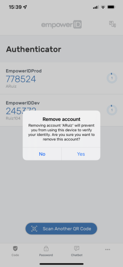 Confirm delete account